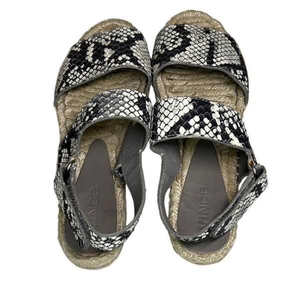 Vince - “Emilia” Espadrille Strappy Sandals in Python - Size 7, Black, Tan, Grey - Picture 11 of 15